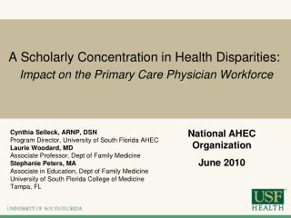 A Scholarly Concentration in Health Disparities: Impact on the Primary Care Physician Workforce