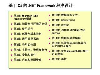 基于 C# 的 .NET Framework 程序设计