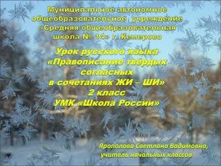Ярополова Светлана Вадимовна, учитель начальных классов