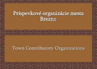 Príspevkové organizácie mesta Brezno