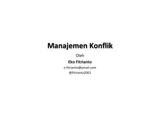 Manajemen Konflik