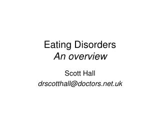 Eating Disorders An overview