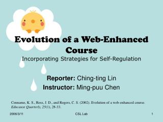 Evolution of a Web-Enhanced Course Incorporating Strategies for Self-Regulation