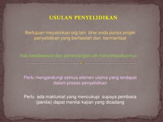 USULAN PENYELIDIKAN