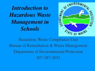 Introduction to Hazardous Waste Management in Schools