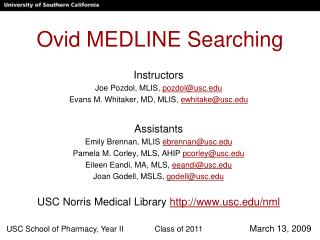 Ovid MEDLINE Searching