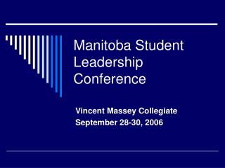 Manitoba Student Leadership Conference