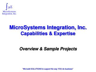 MicroSystems Integration, Inc. Capabilities &amp; Expertise