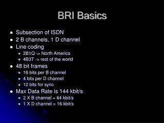 BRI Basics