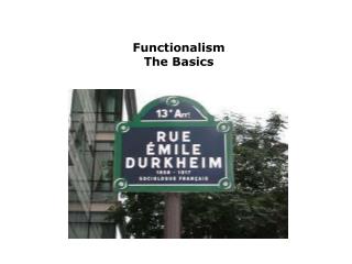 Functionalism The Basics