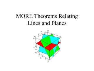 MORE Theorems Relating Lines and Planes