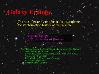 Galaxy Ecology