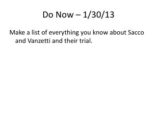 Do Now – 1/30/13