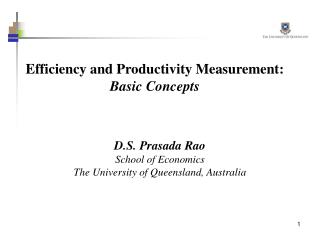 Efficiency and Productivity Measurement: Basic Concepts