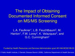 The Impact of Obtaining Documented Informed Consent on MS/MS Screening