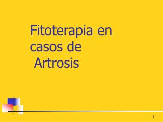 Fitoterapia en casos de Artrosis