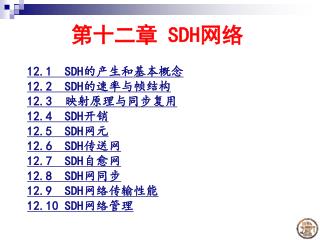 第十二章 SDH 网络