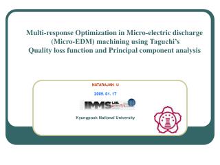 NATARAJAN U 2009. 01. 17 Kyungpook National University