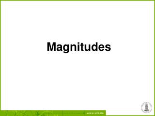 Magnitudes