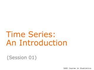 Time Series: An Introduction