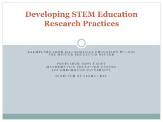 Developing STEM Education Research Practices