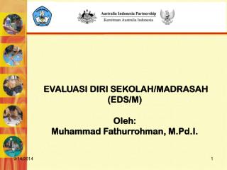 EVALUASI DIRI SEKOLAH /MADRASAH (EDS /M ) Oleh: Muhammad Fathurrohman, M.Pd.I.