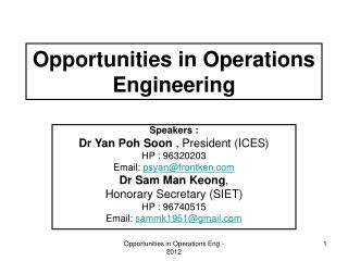 Opportunities in Operations Engineering