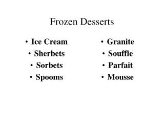 Frozen Desserts