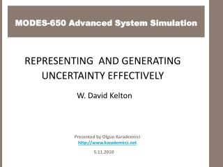 MODES-650 Advanced System Simulation