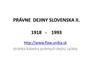 flaw.uniba.sk stránka Katedry právnych dejín/ sylaby