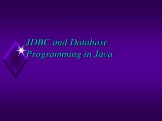 JDBC and Database Programming in Java