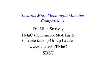 Towards More Meaningful Machine Comparisons