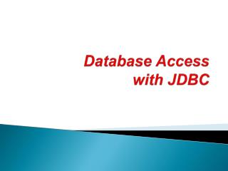 Database Access with JDBC