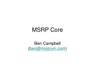 MSRP Core