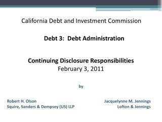 California Debt and Investment Commission