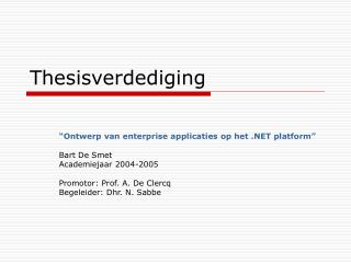Thesisverdediging