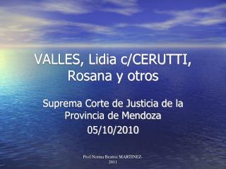 VALLES, Lidia c/CERUTTI, Rosana y otros