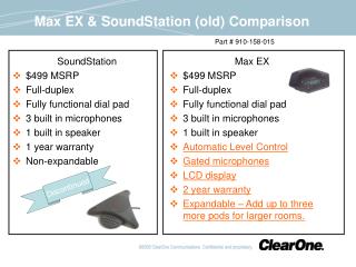 Max EX &amp; SoundStation (old) Comparison