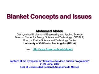 Blanket Concepts and Issues
