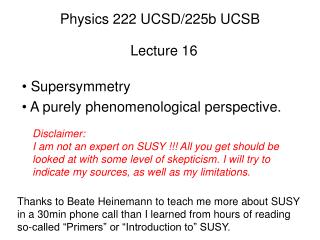 Physics 222 UCSD/225b UCSB