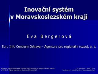Inovační systém v Moravskoslezském kraji