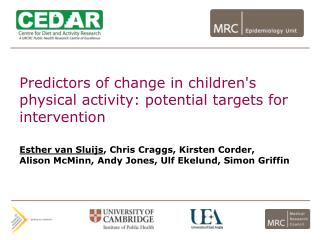 Predictors of change in children's physical activity: potential targets for intervention