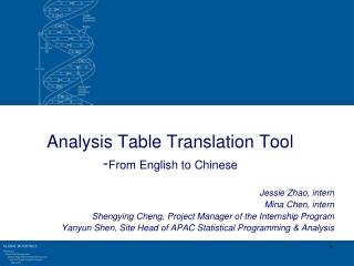 Analysis Table Translation Tool - From English to Chinese