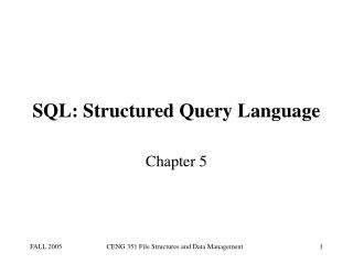 SQL: Structured Query Language