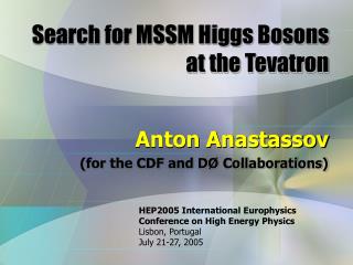 Search for MSSM Higgs Bosons at the Tevatron