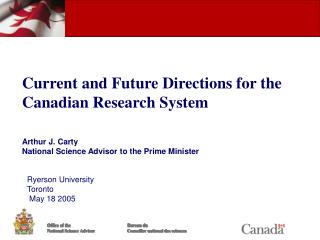 Current and Future Directions for the Canadian Research System