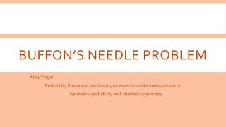 Buffon’s Needle Problem