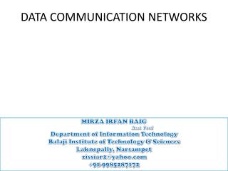 DATA COMMUNICATION NETWORKS