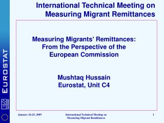 International Technical Meeting on Measuring Migrant Remittances