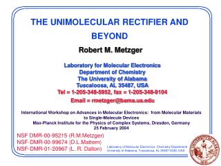 THE UNIMOLECULAR RECTIFIER AND BEYOND